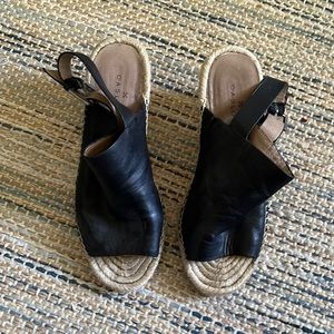 Caslon Black Leather Wedges